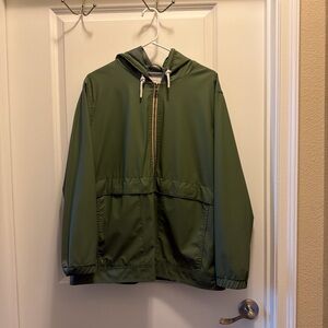 Weatherproof Green Hooded Windbreaker